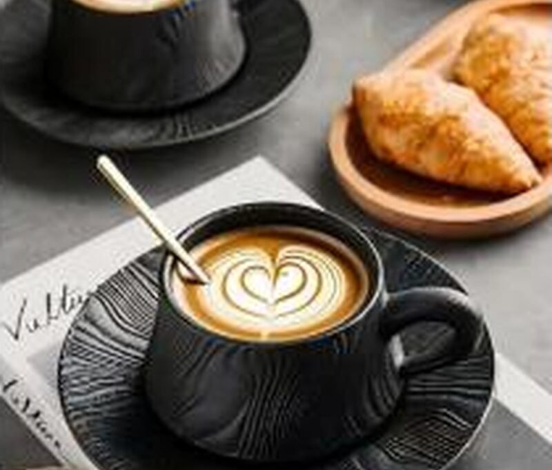 Taza negra de cerámica para café al mayoreo - producto de cerámica al mayoreo