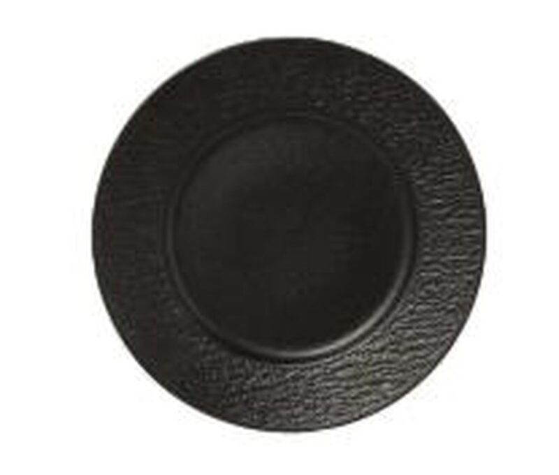 Plato negro texturizado 8 pulgadas - producto de cerámica al mayoreo